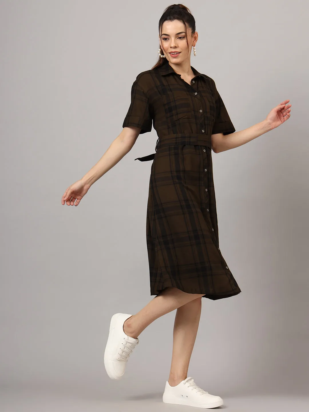 Checked Shirt Dress