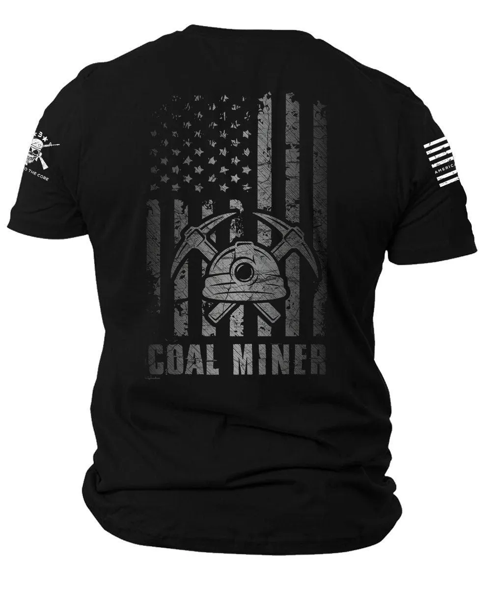 Coal Miner Flag Original American Bad Ass Crewneck T-Shirt | Coal Miner shirt | Coal Miner Flag T-Shirt