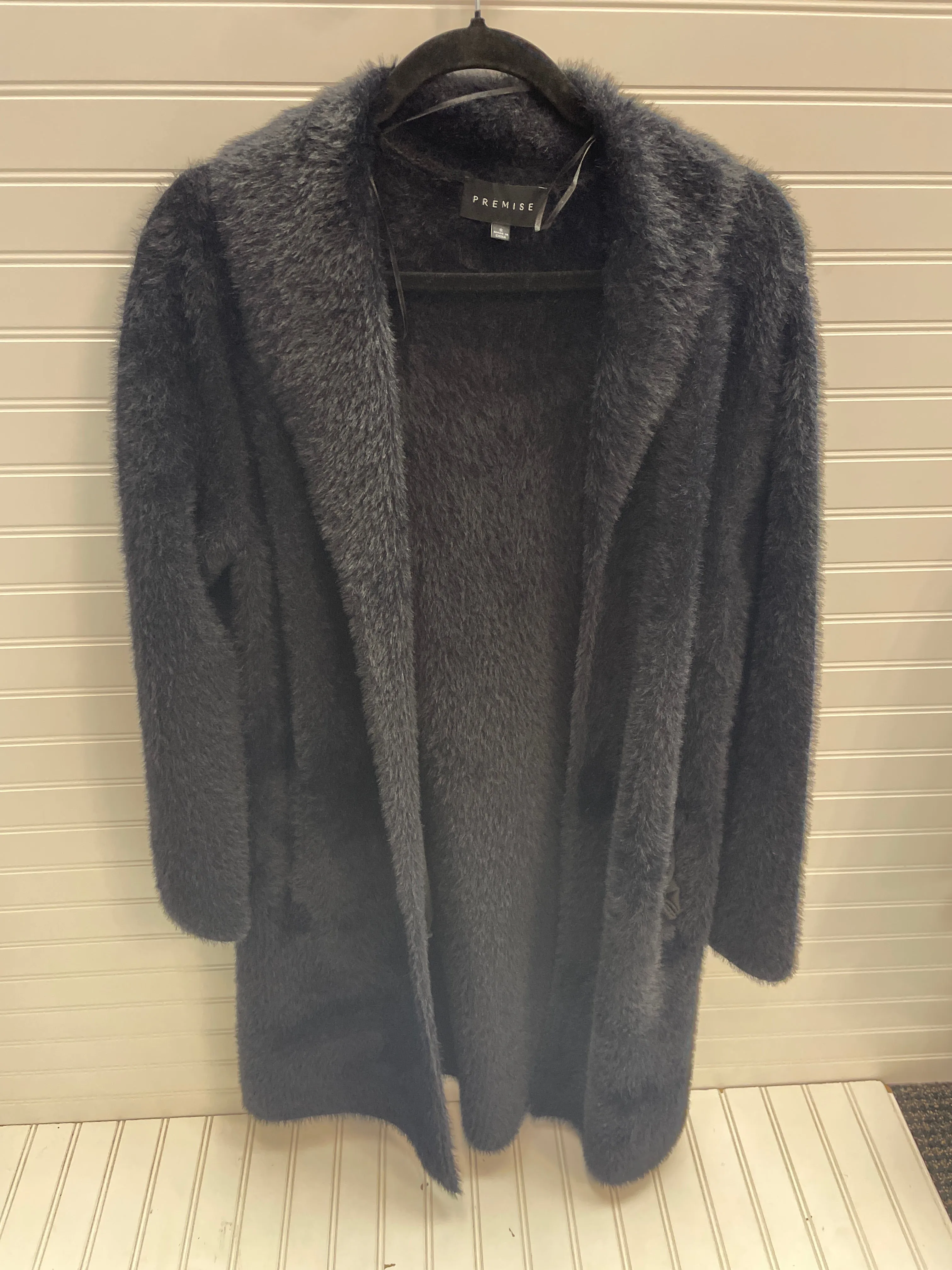 Coat Faux Fur & Sherpa By Premise In Black, Size: S