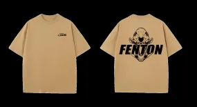 COMING SOON-Short Sleeve Fenton T-shirt, Beige and Black Boar Skull