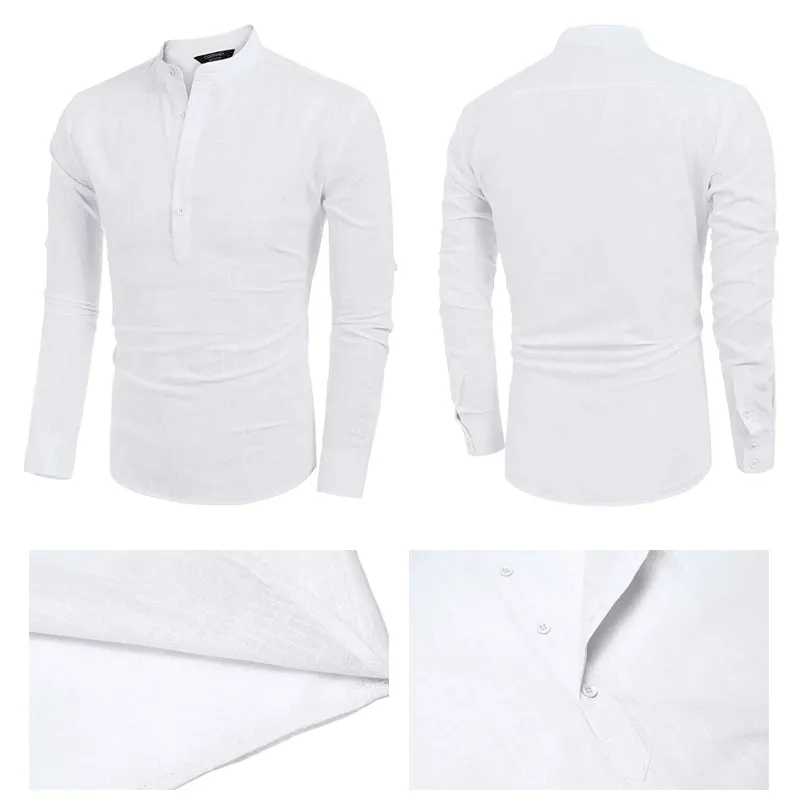 Cotton and linen shirt for men - breathable and stylish