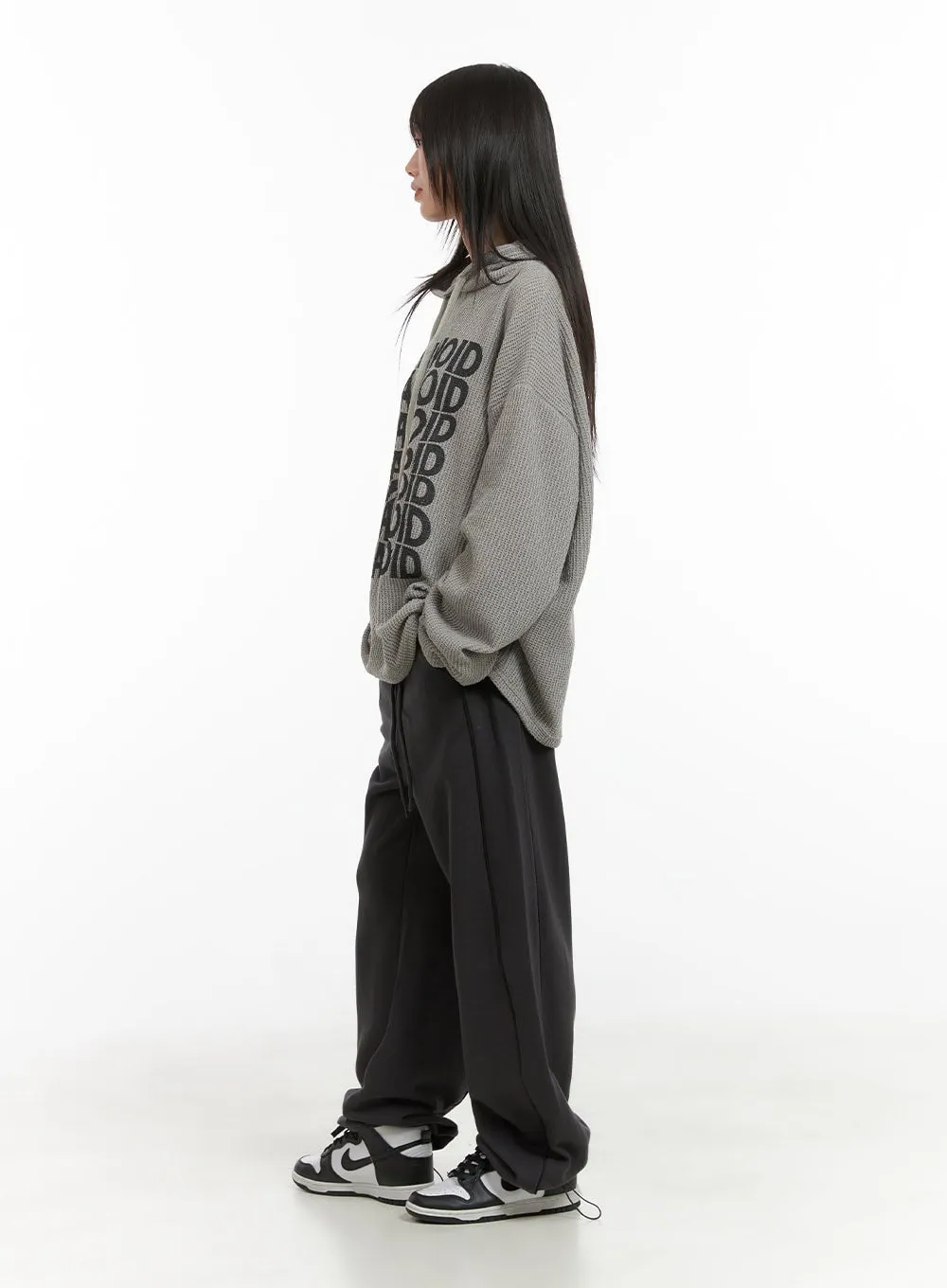 Cotton Lettering String Sweatpants CG427