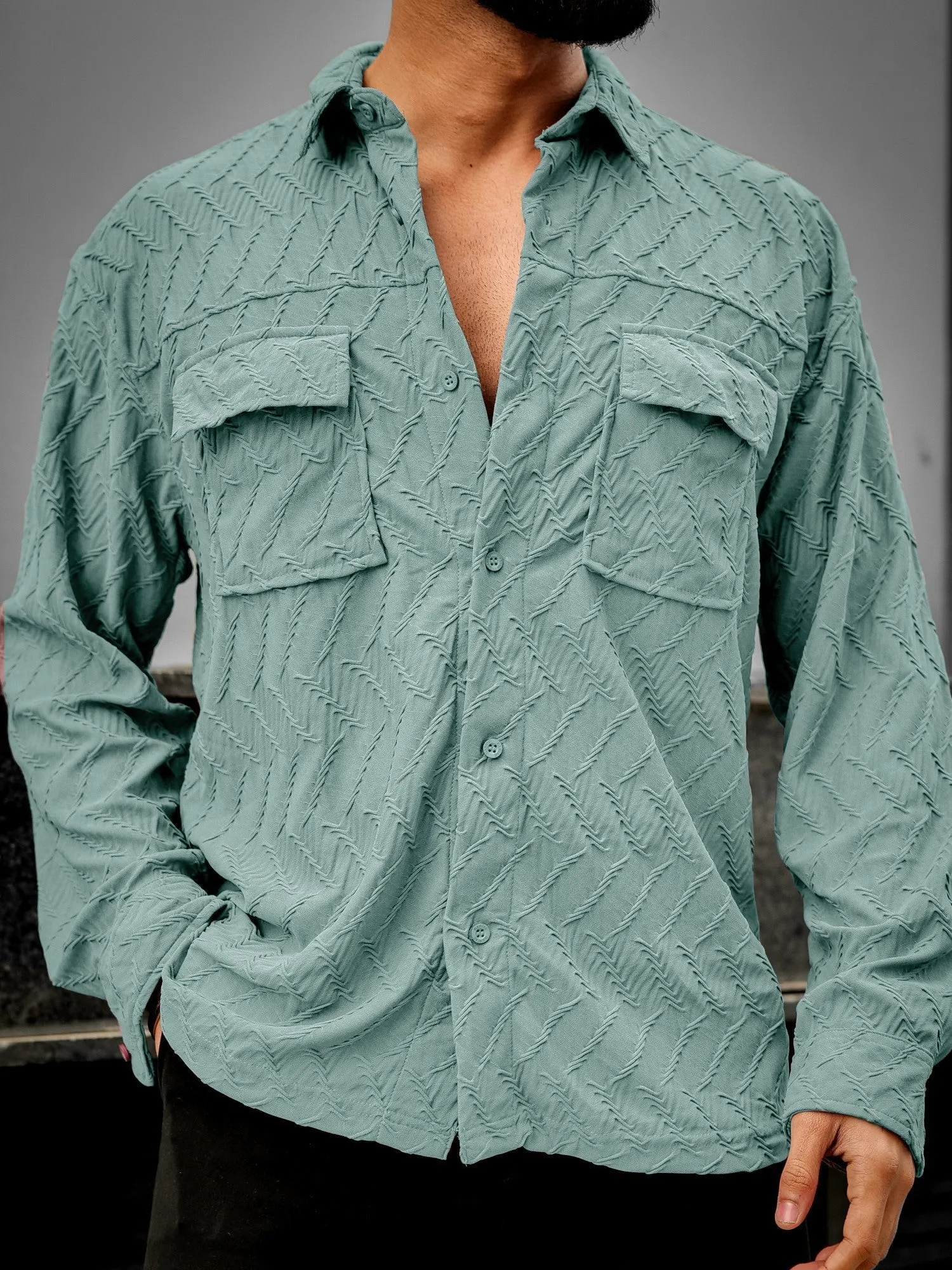 Creased Hunter Green Full Sleeve Shirt