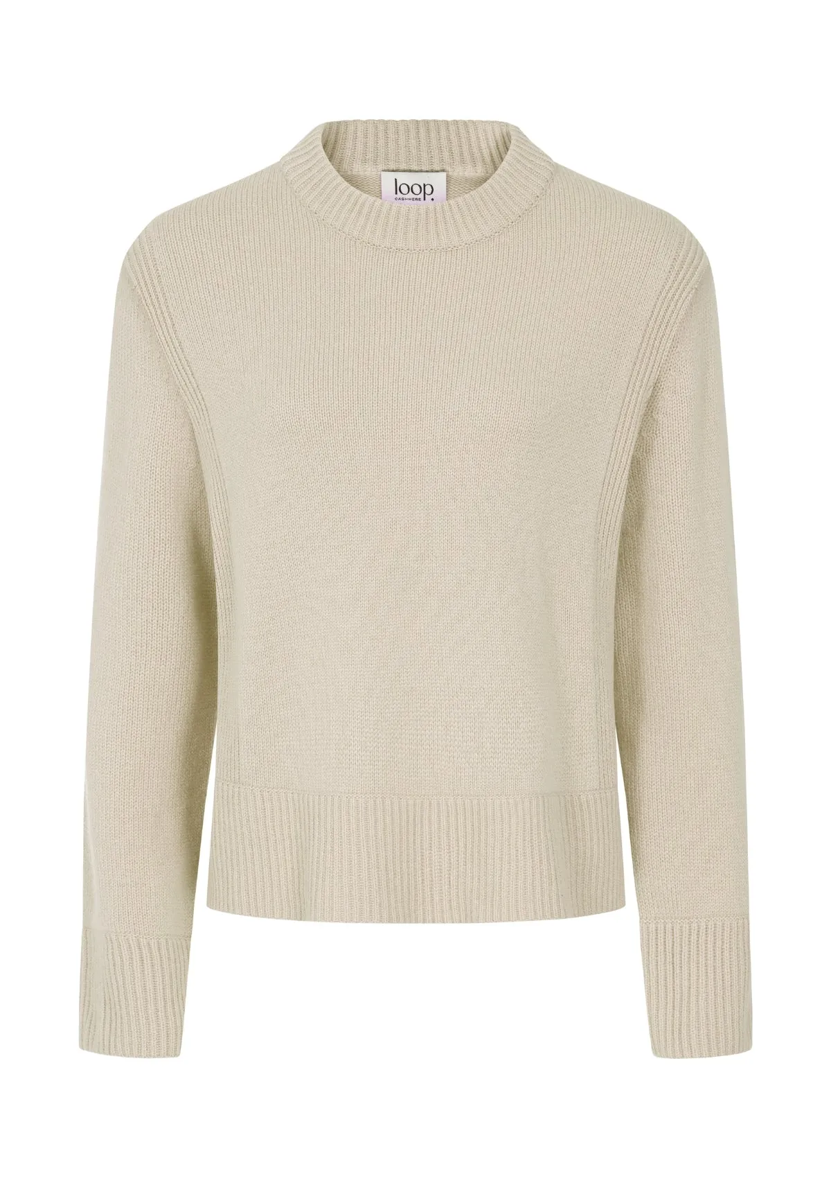 Cropped Cashmere Sweatshirt in Natural White