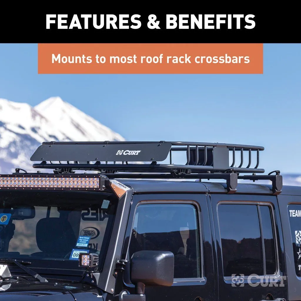 Curt 42" X 37" Black Steel Roof Rack Cargo Carrier | Universal (18115)