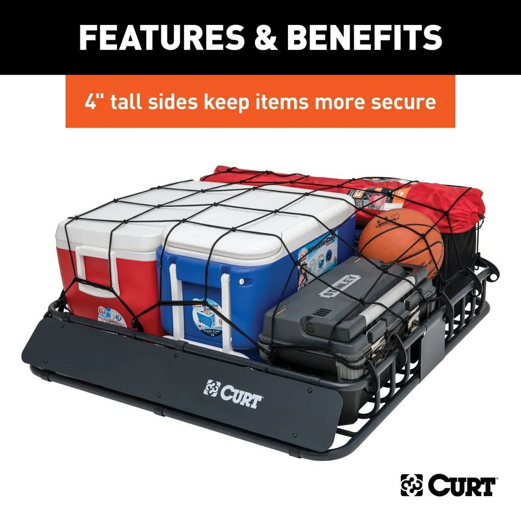 Curt 42" X 37" Black Steel Roof Rack Cargo Carrier | Universal (18115)