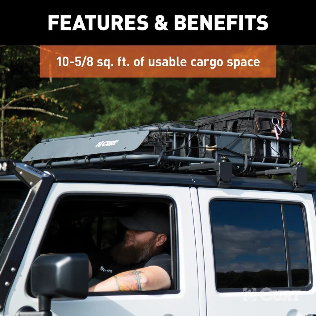 Curt 42" X 37" Black Steel Roof Rack Cargo Carrier | Universal (18115)