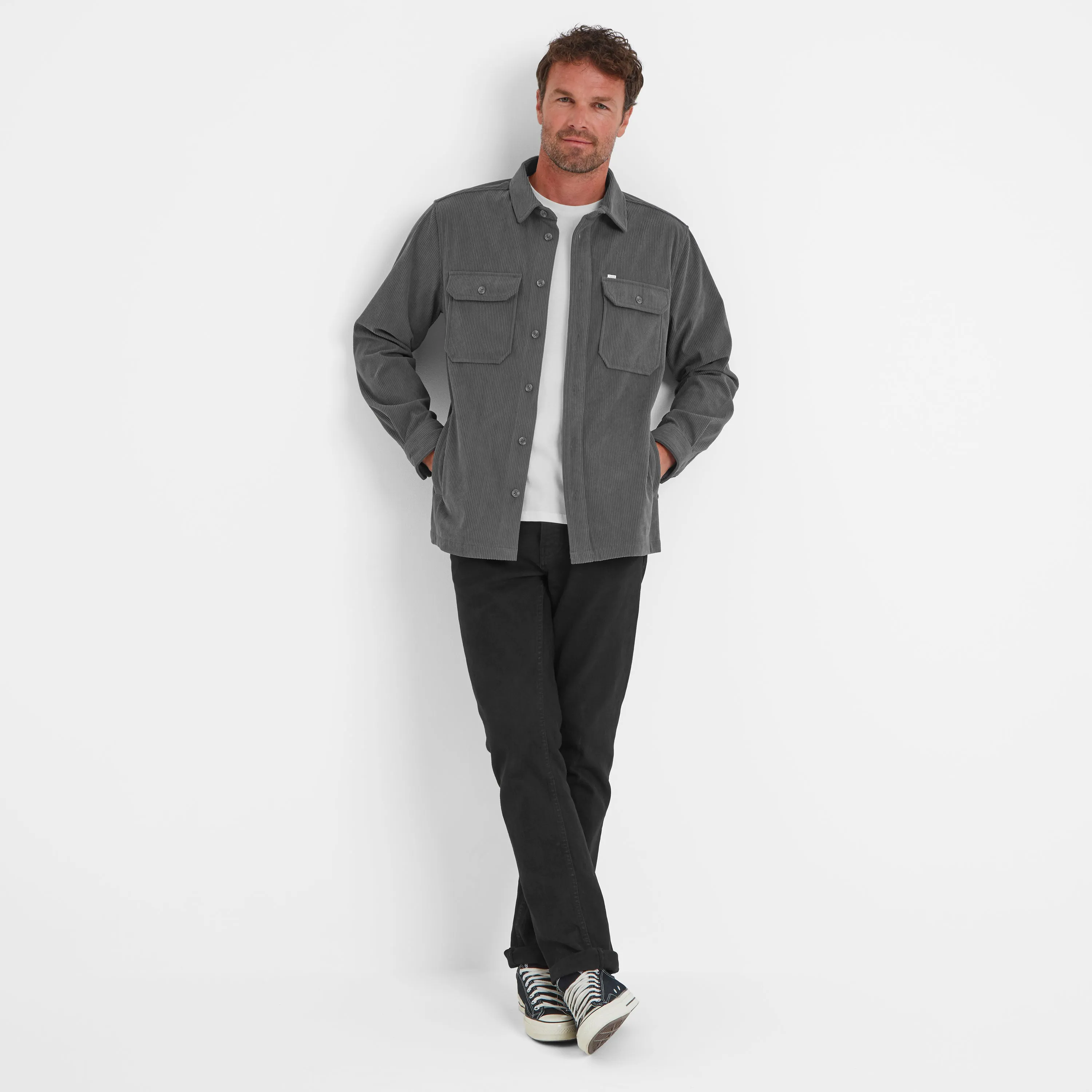 Dante Mens Shacket - Soot Grey