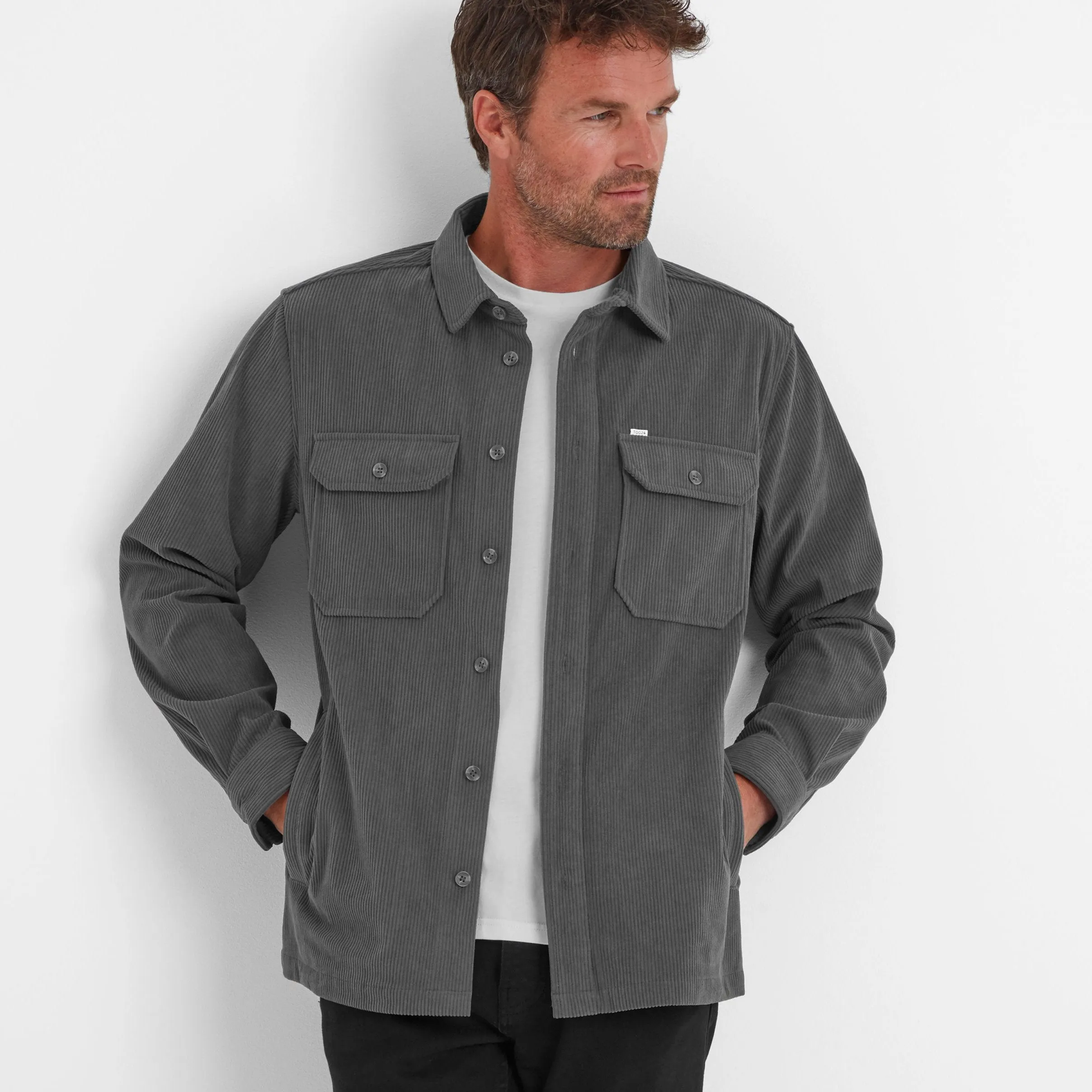 Dante Mens Shacket - Soot Grey