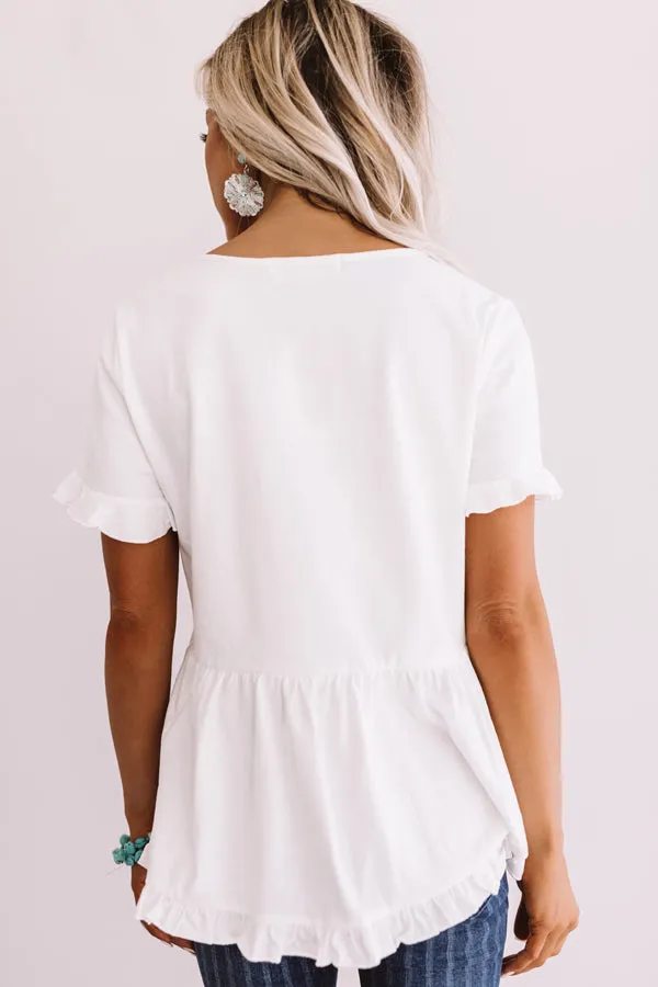 Delightful Days Shift Top In White