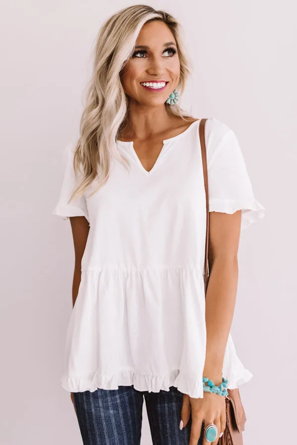 Delightful Days Shift Top In White