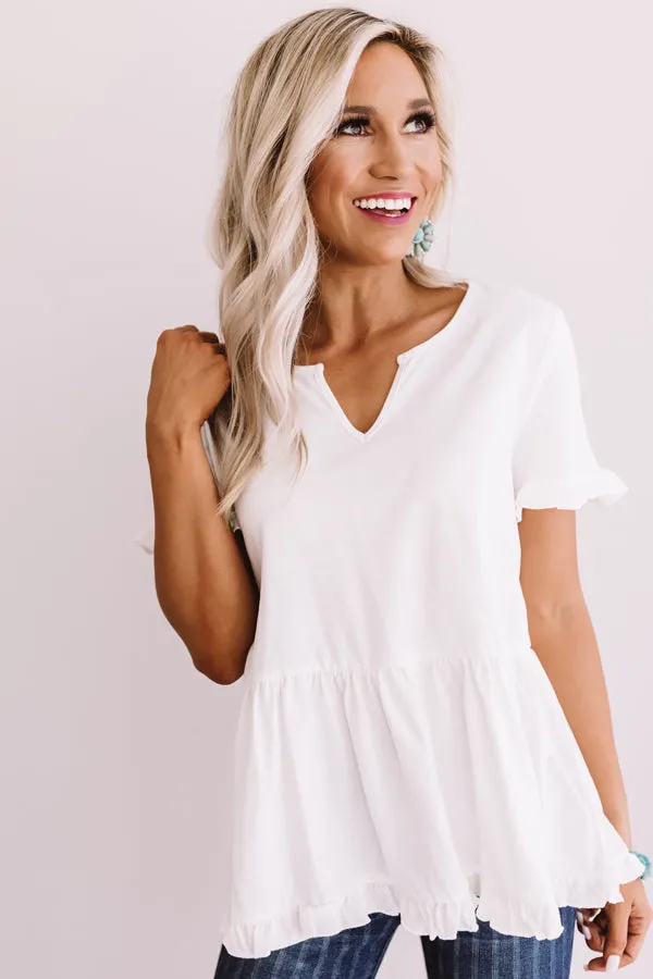 Delightful Days Shift Top In White