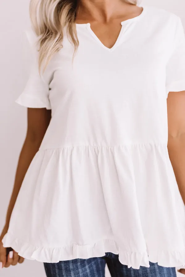 Delightful Days Shift Top In White