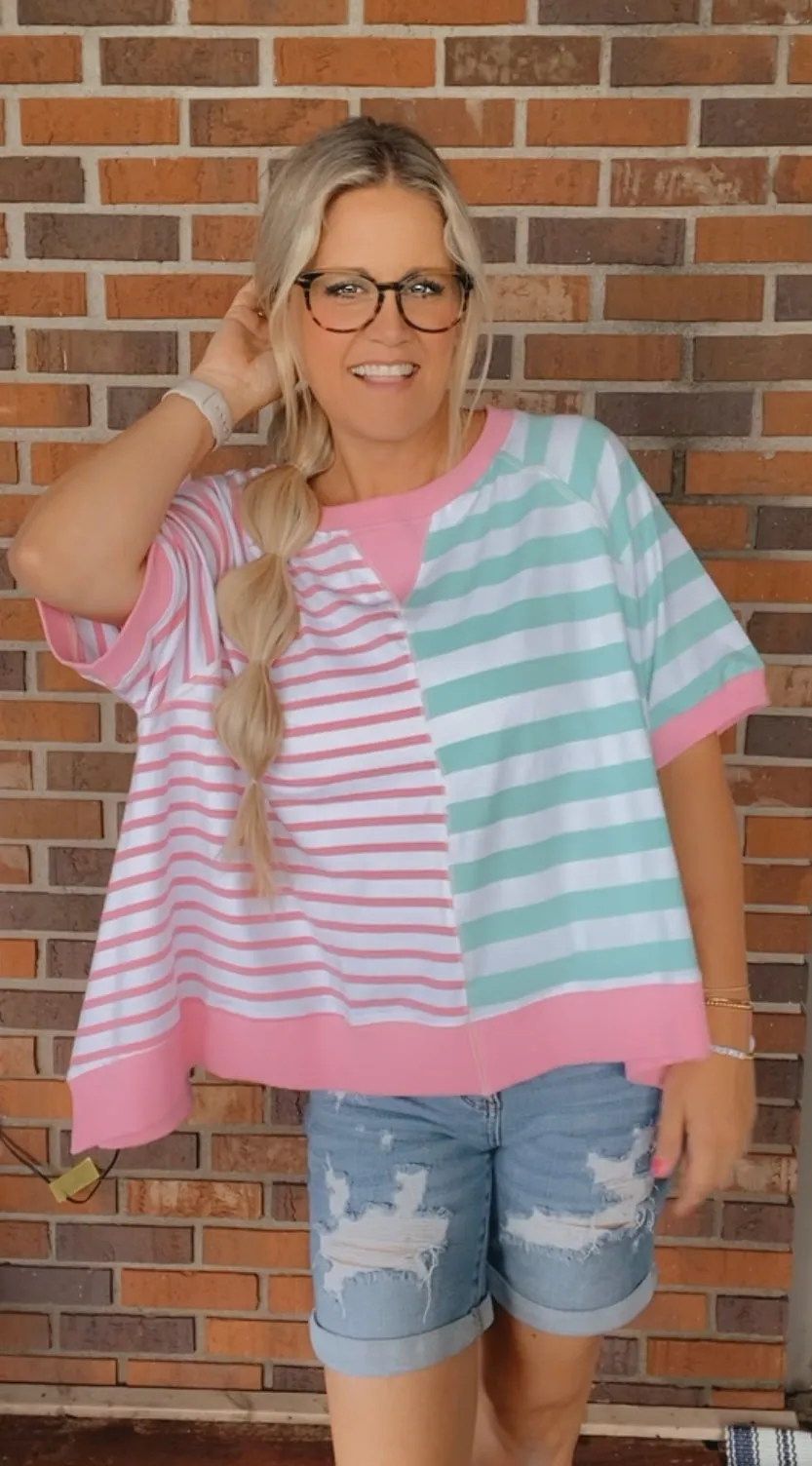 Dorien Striped Colorblock Tunic