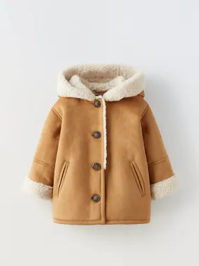 Double sided coat with hood