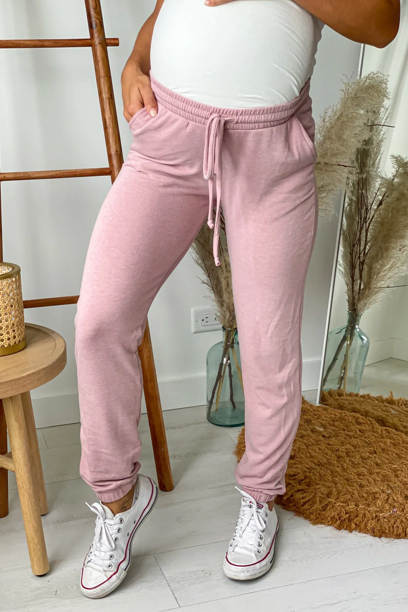 Dusty Pink Maternity Sweatpants