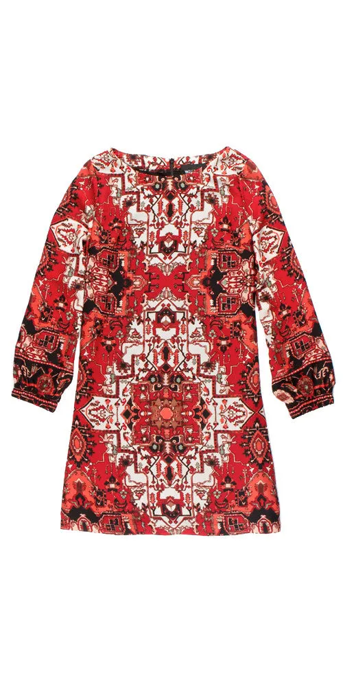 Elke Medallion Tunic, red