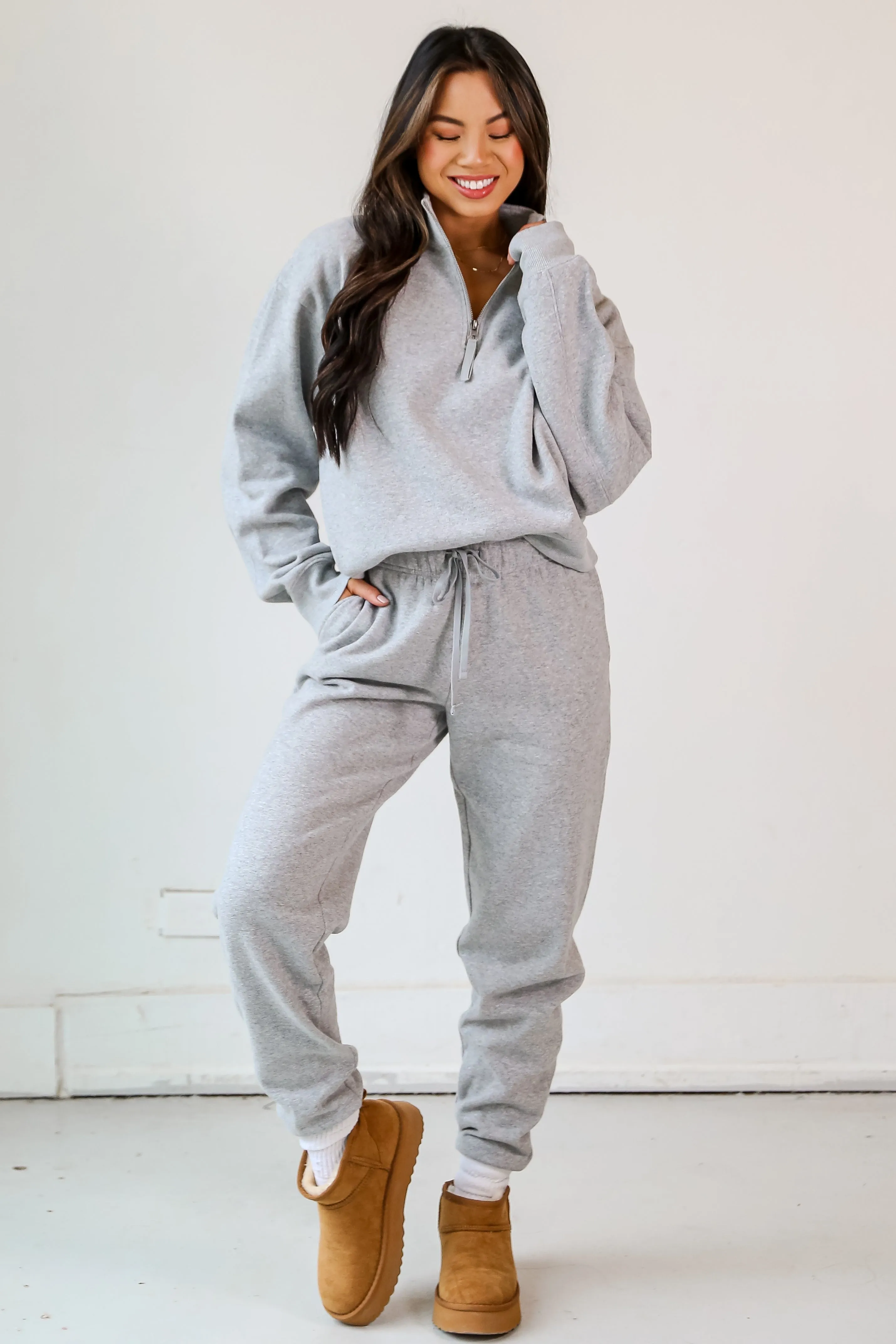 FINAL SALE - Looking To Snuggle Fleece Jogger Sweatpants - DOORBUSTER