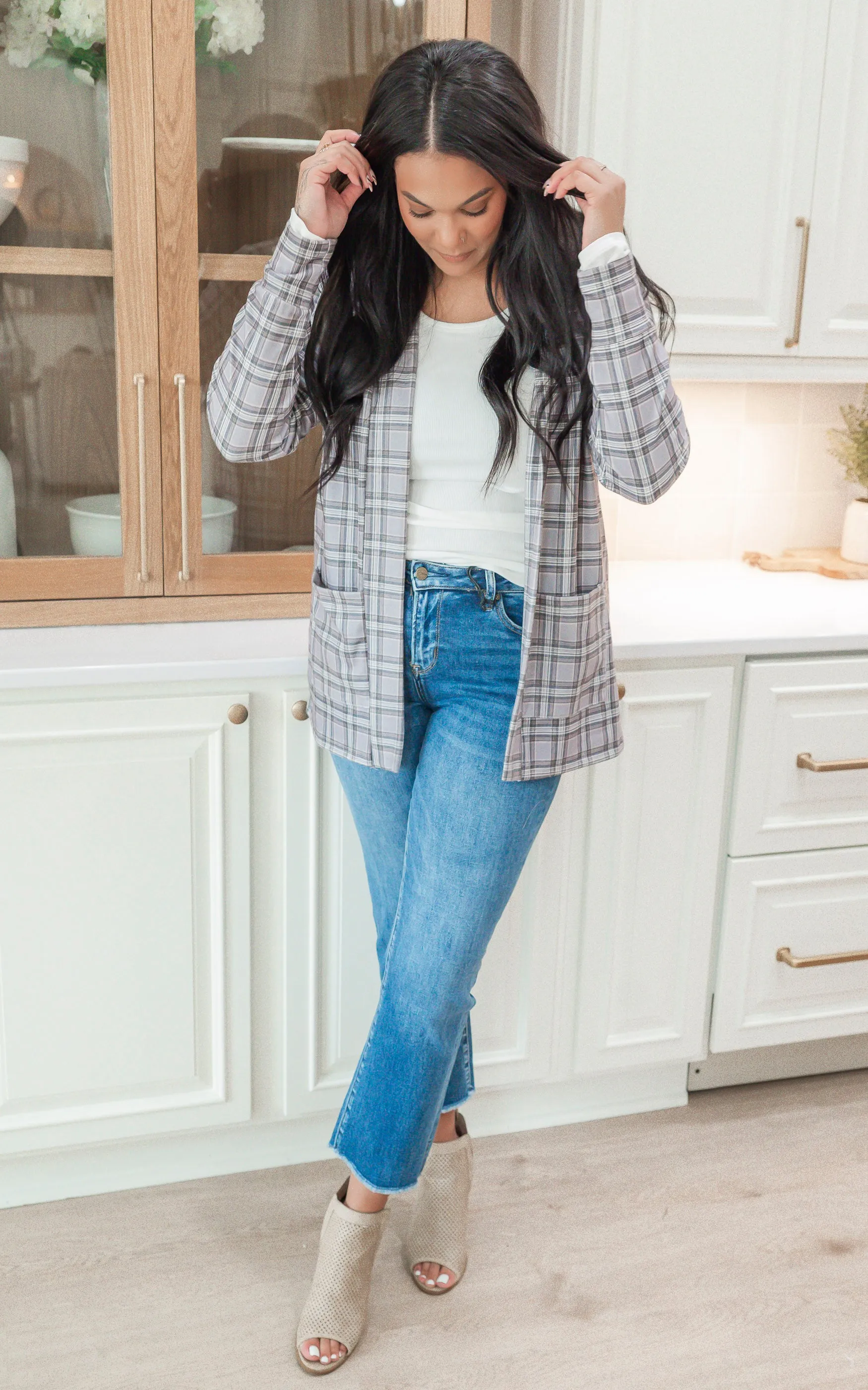 Forever Favorite Plaid Cardigan in Heather Grey #2 | Salty Wave **Start Ship Date: Nov 29th*DEAL