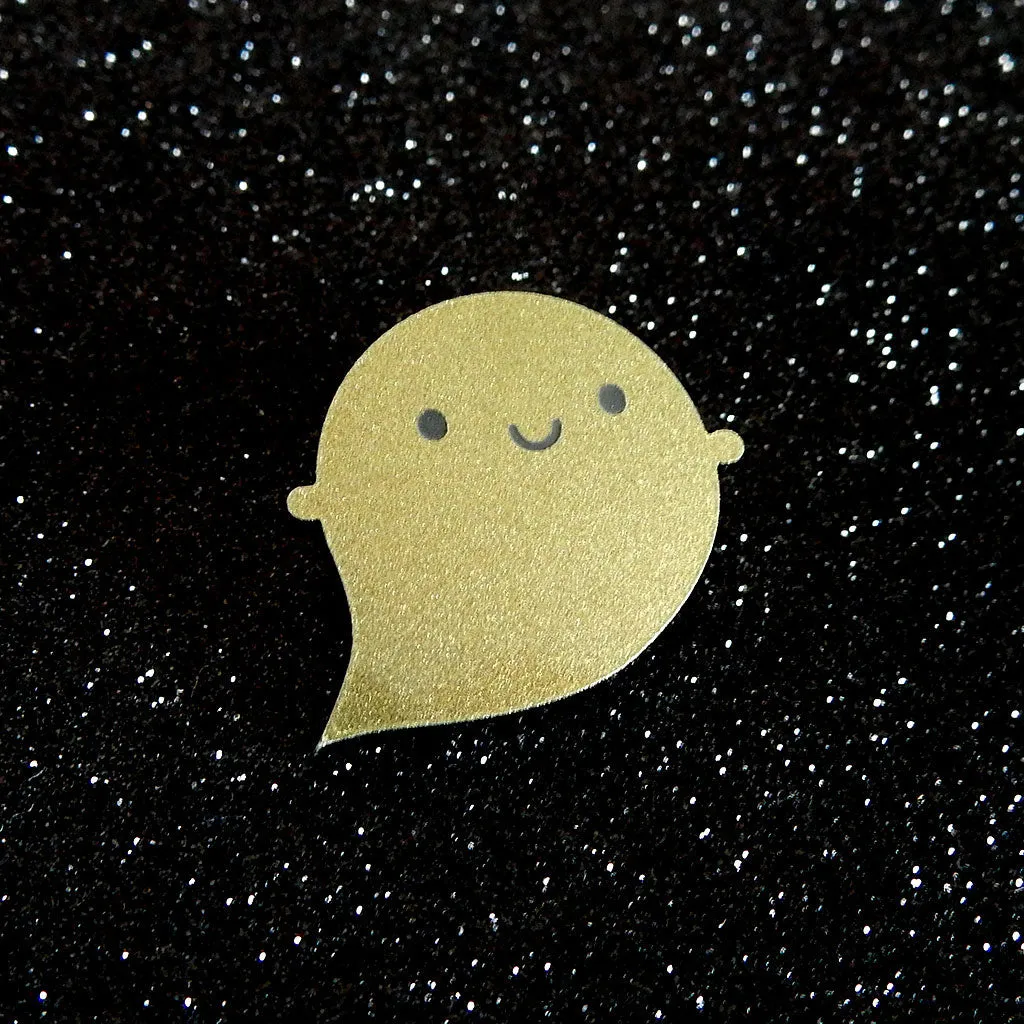 Golden Ghost Acrylic Brooch - Limited Edition!