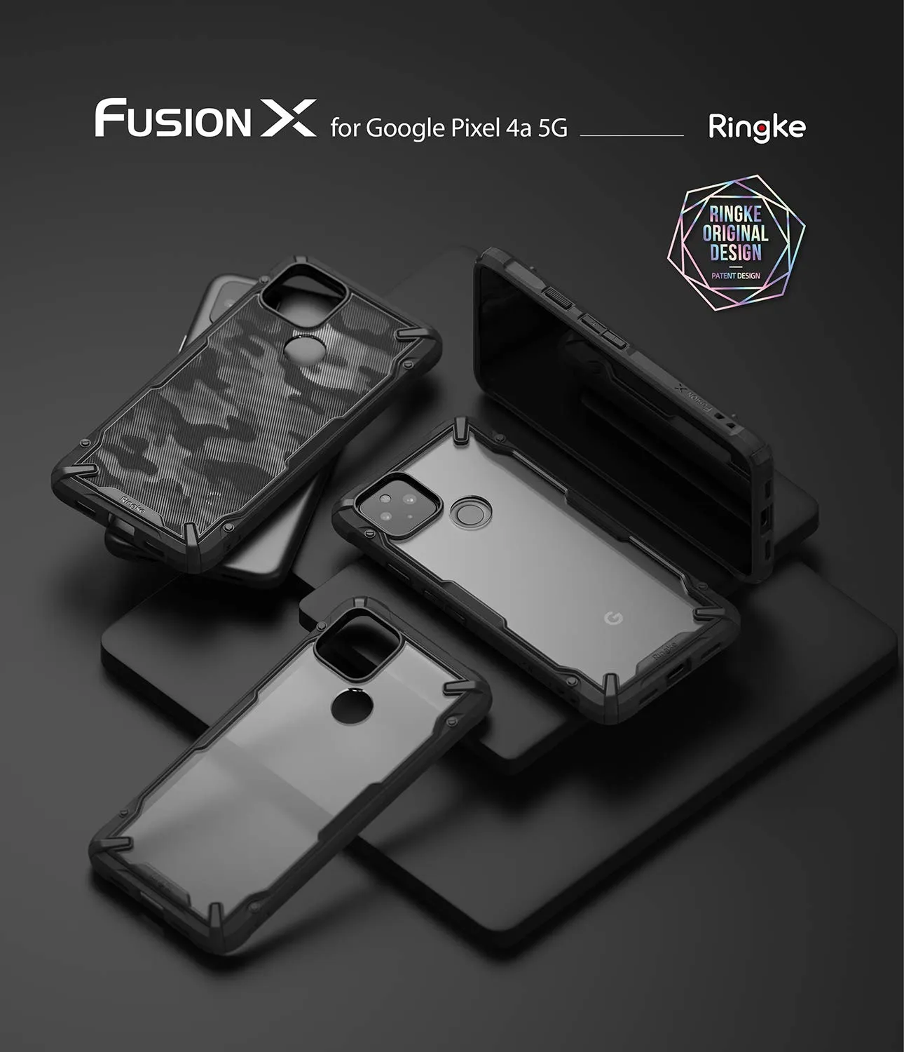 Google Pixel 4a 5G Back Cover Case | Fusion X - Design - Camo Black