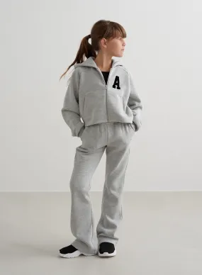 Grey Melange Young Flare Sweatpants