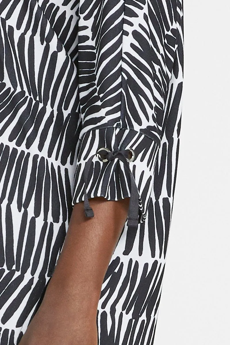 Halo Tie Cuff Tunic | Shifted Stripe