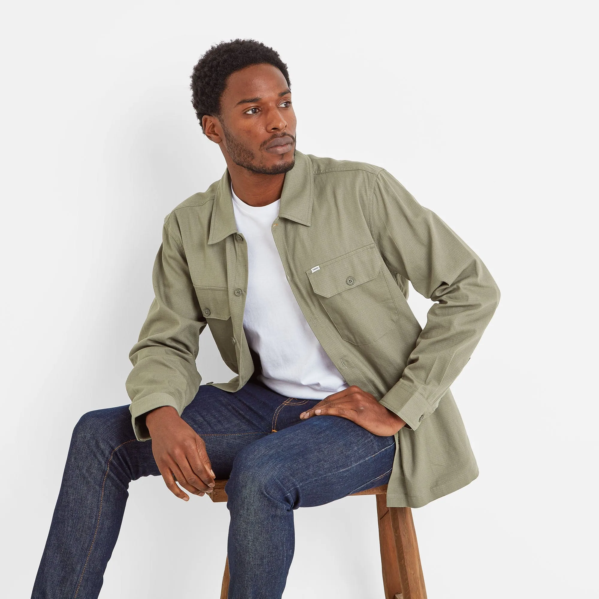 Hatch Mens Overshirt - Faded Khaki