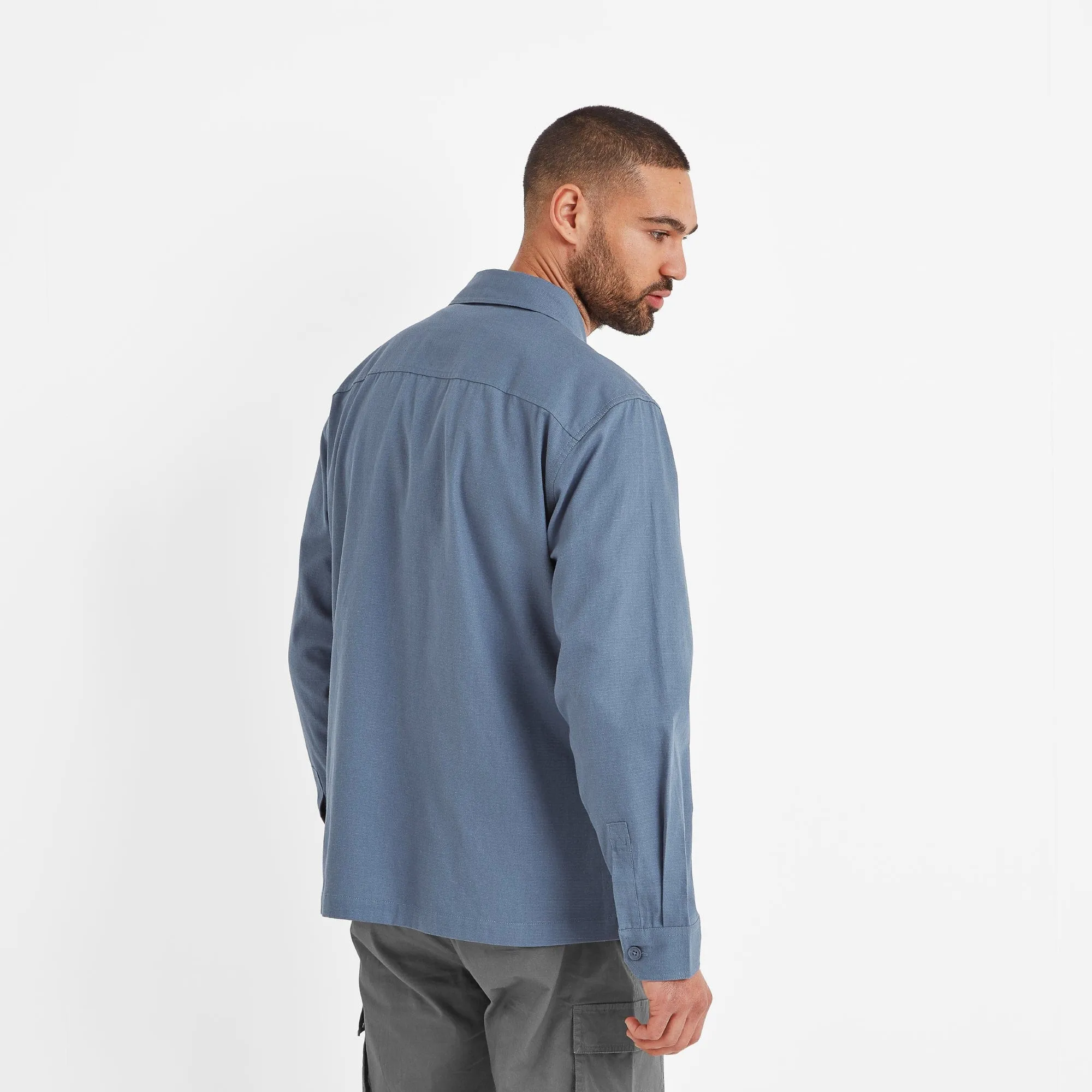 Hatch Mens Overshirt - Steel Blue