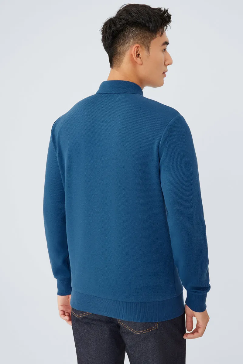 HeatGuard Jacquard Long Sleeve Polo  | Teal PT4126