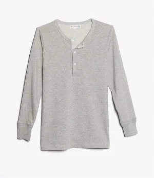 HENLEY | Organic Long Sleeve T-Shirt | Grey Melange