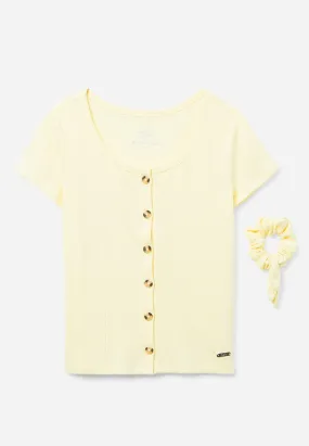 Henley Top & Hair Tie