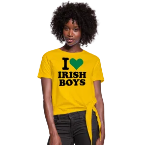 I Love Irish Boys Women's Knotted T-Shirt