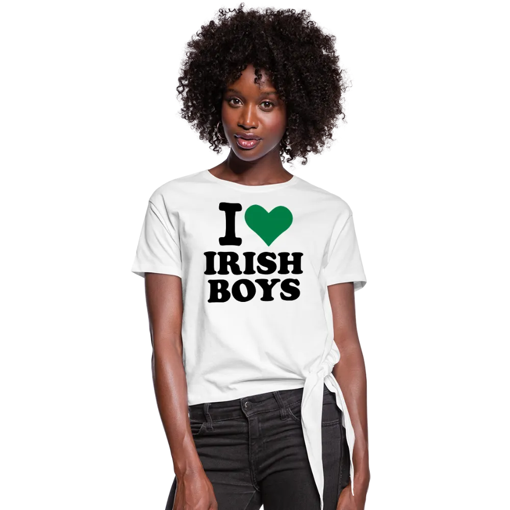 I Love Irish Boys Women's Knotted T-Shirt