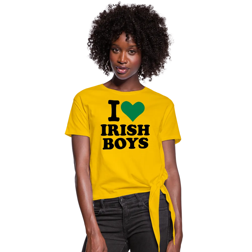 I Love Irish Boys Women's Knotted T-Shirt