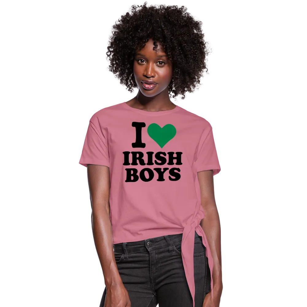 I Love Irish Boys Women's Knotted T-Shirt