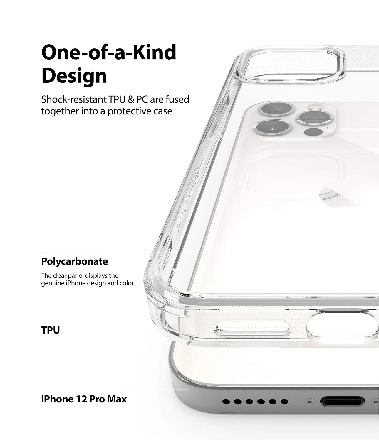 iPhone 12 Pro Max Back Cover Case | Fusion - Clear