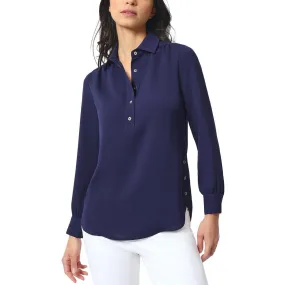 Jones New York Womens Petites Collar Button Detalil Henley