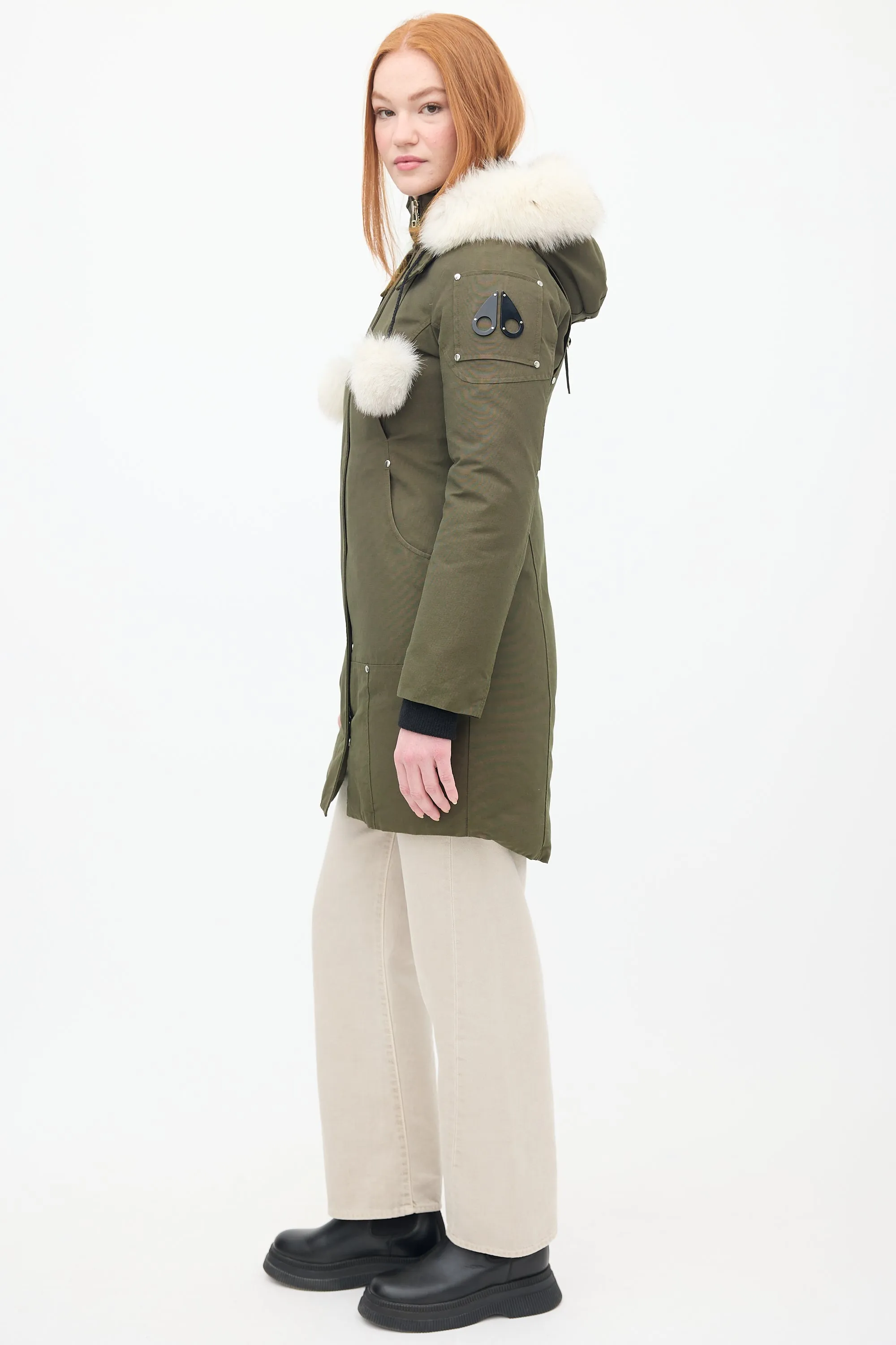 Khaki Green Down & Fur Trim Stirling Parka