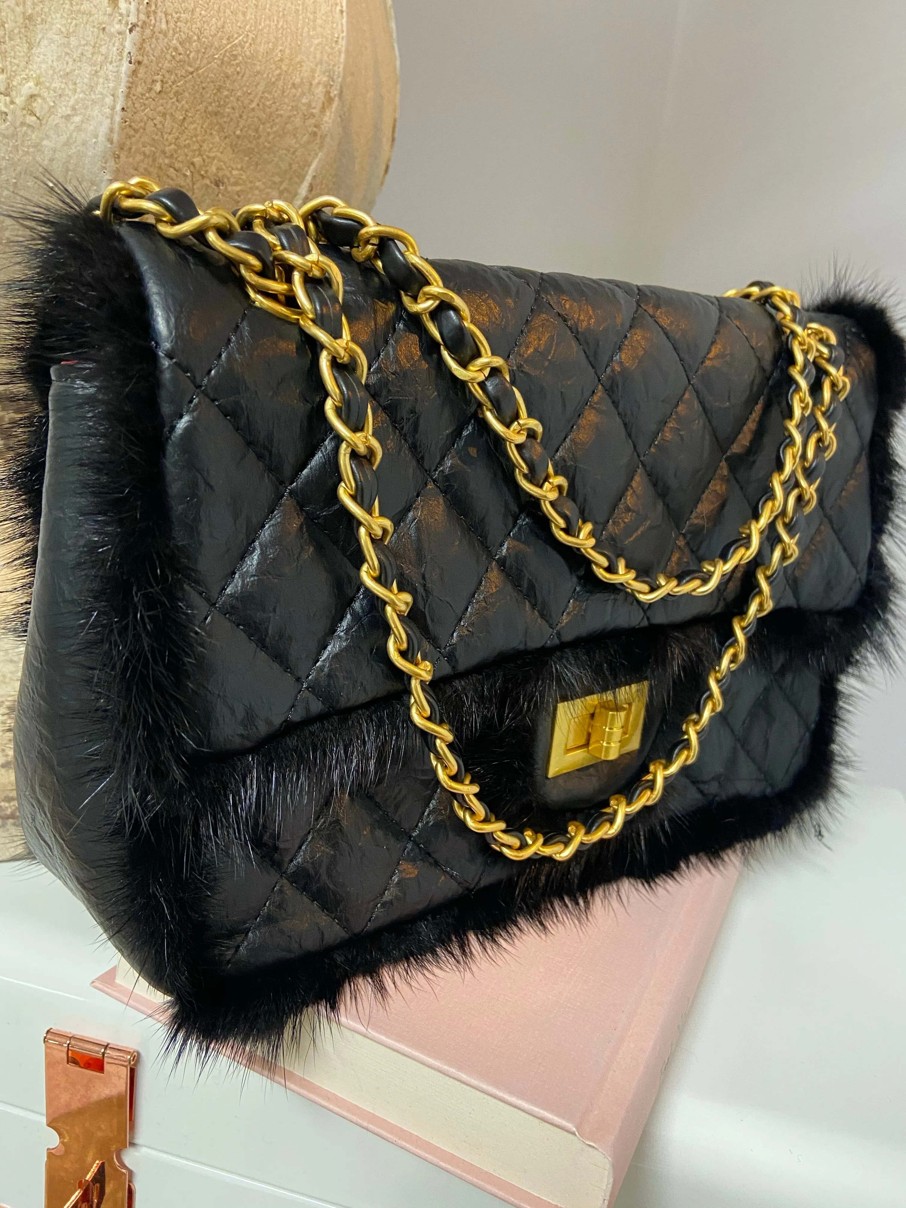 KIM LEATHER QUILTED BAG