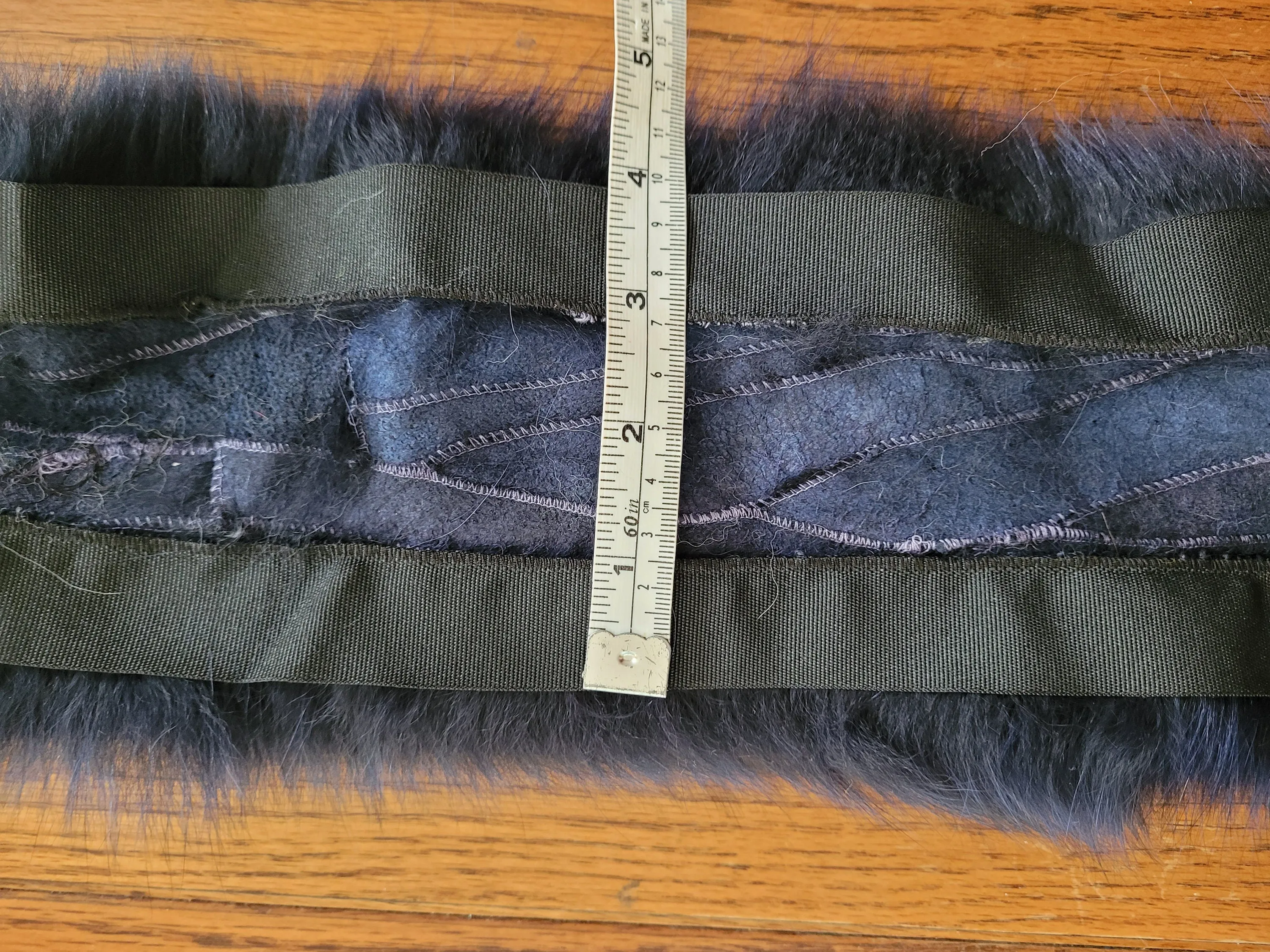 Large Navy Blue Fox Trim, Collar for Hood (PIECES) 80 cm