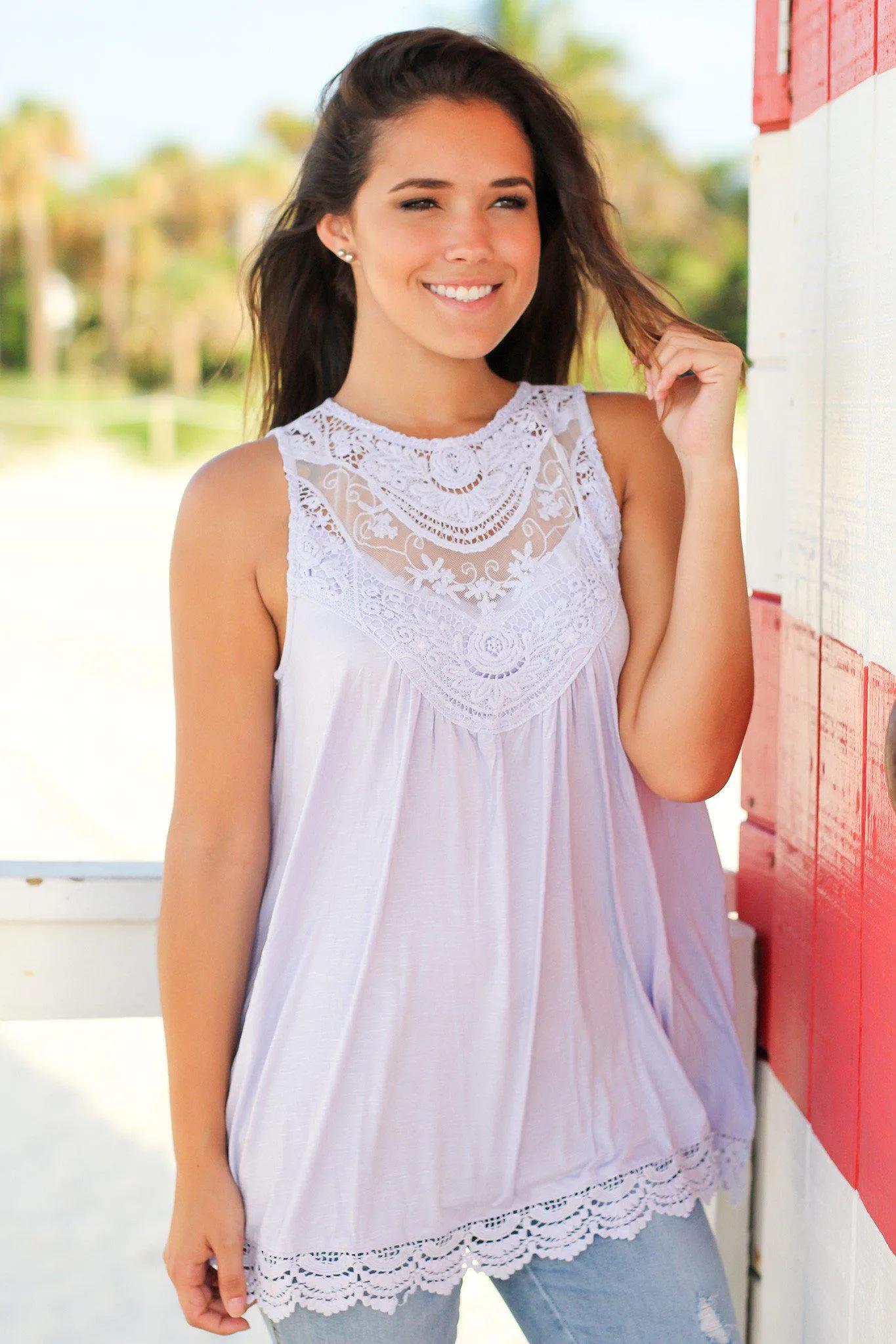 Lavender Crochet Tunic