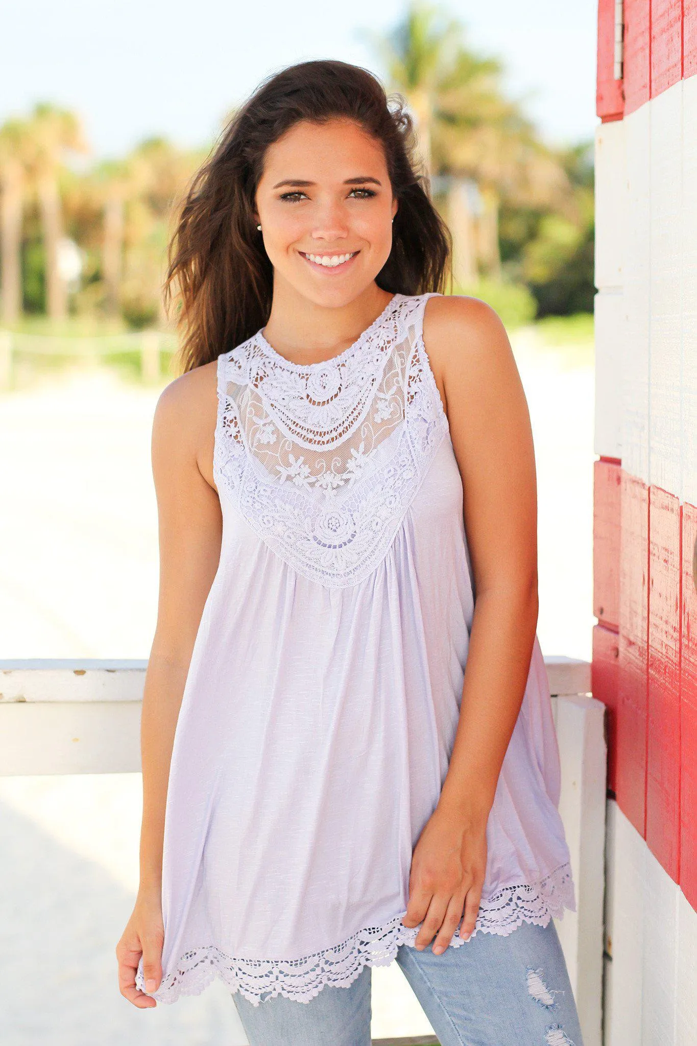 Lavender Crochet Tunic