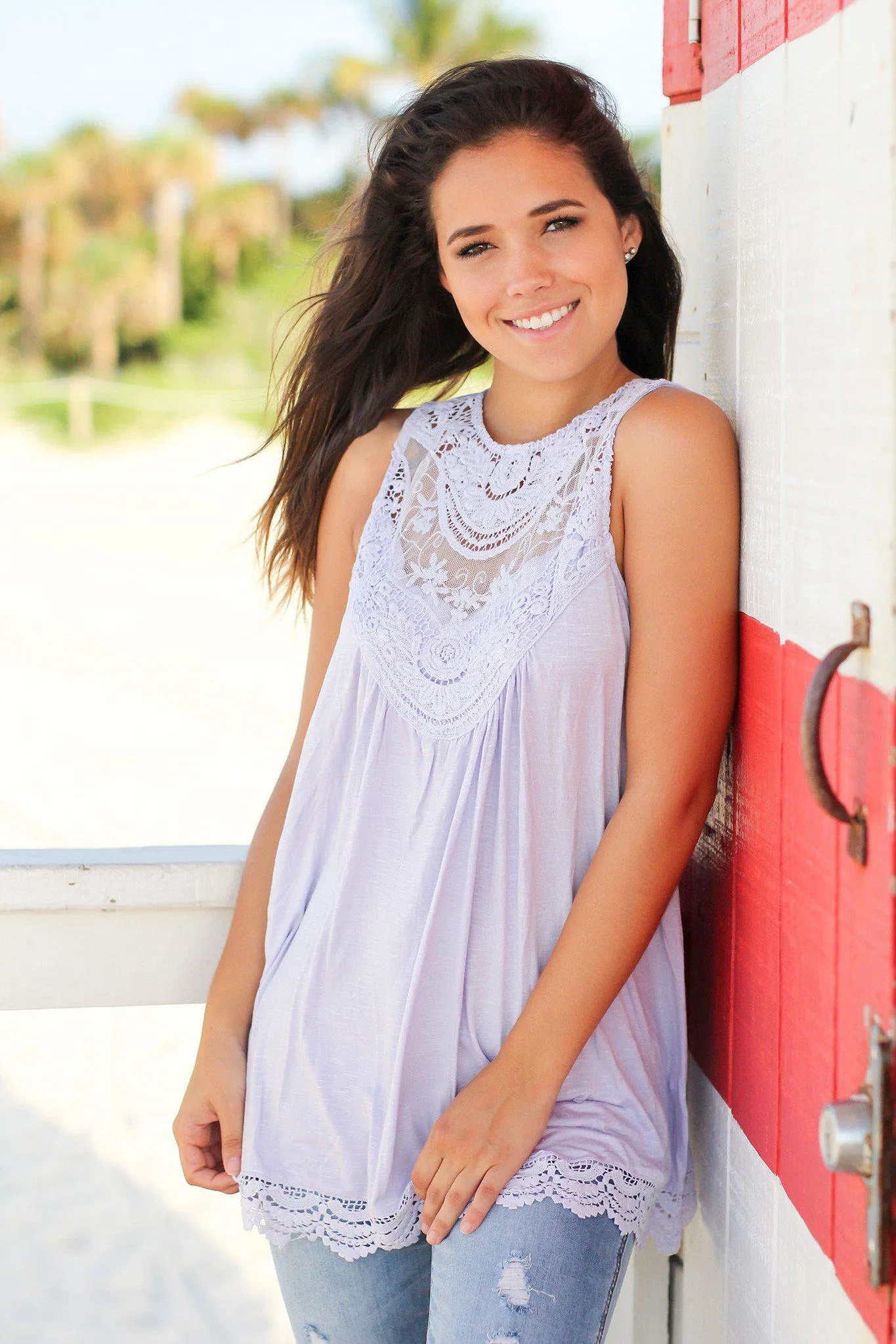 Lavender Crochet Tunic