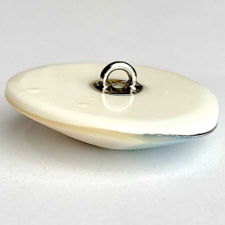 LIMITED SUPPLY, Two-Shell "Moonslice" Abstract Dome Shape, Shank Back Button, 1-1/8"  #672