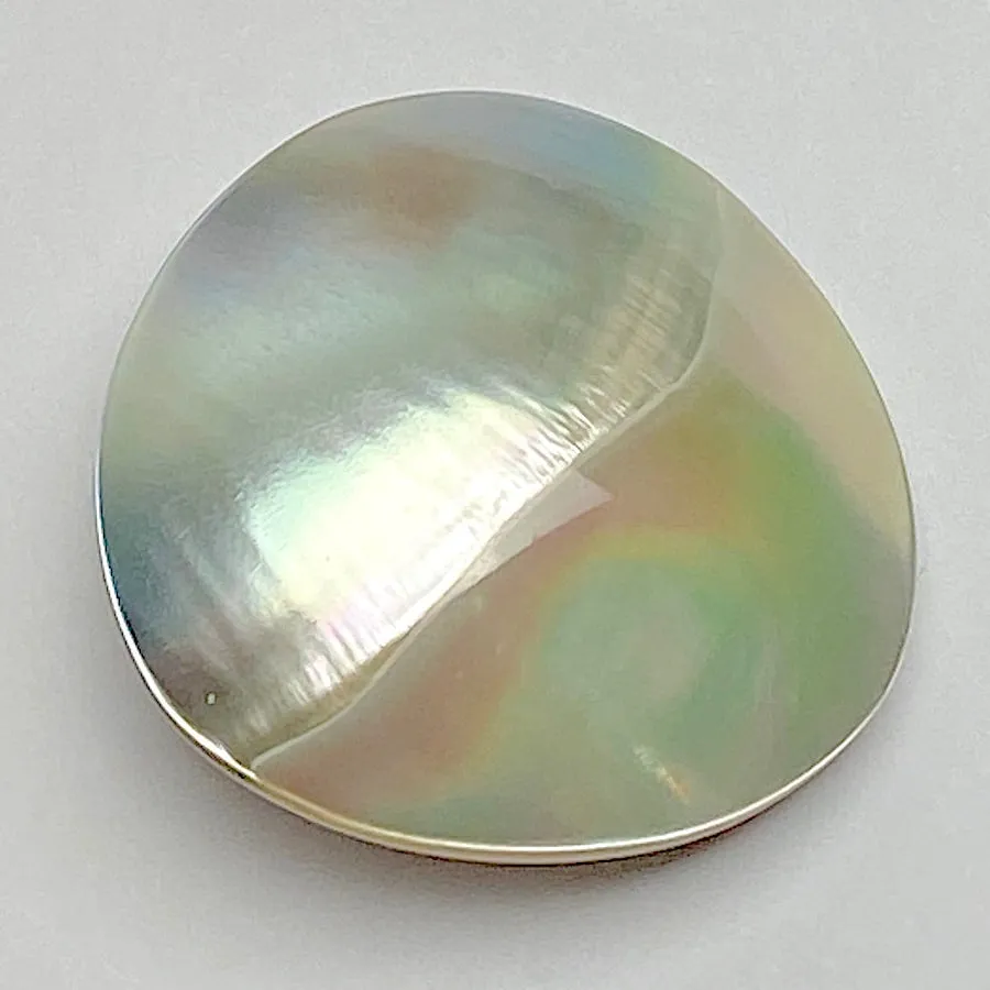 LIMITED SUPPLY, Two-Shell "Moonslice" Abstract Dome Shape, Shank Back Button, 1-1/8"  #672