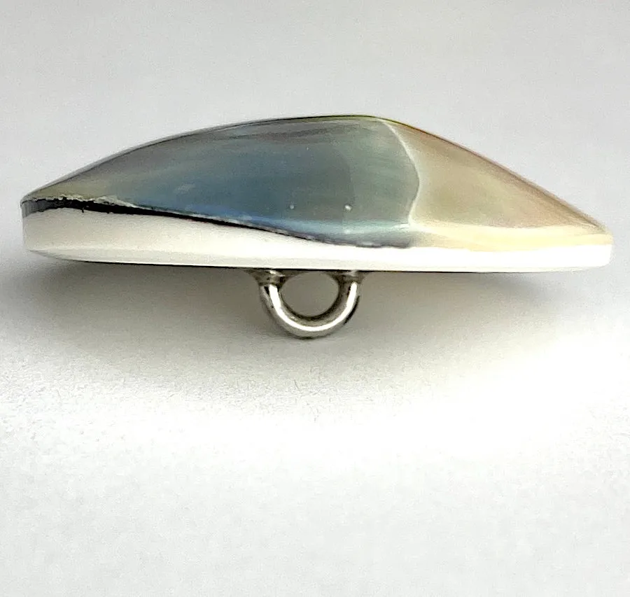 LIMITED SUPPLY, Two-Shell "Moonslice" Abstract Dome Shape, Shank Back Button, 1-1/8"  #672