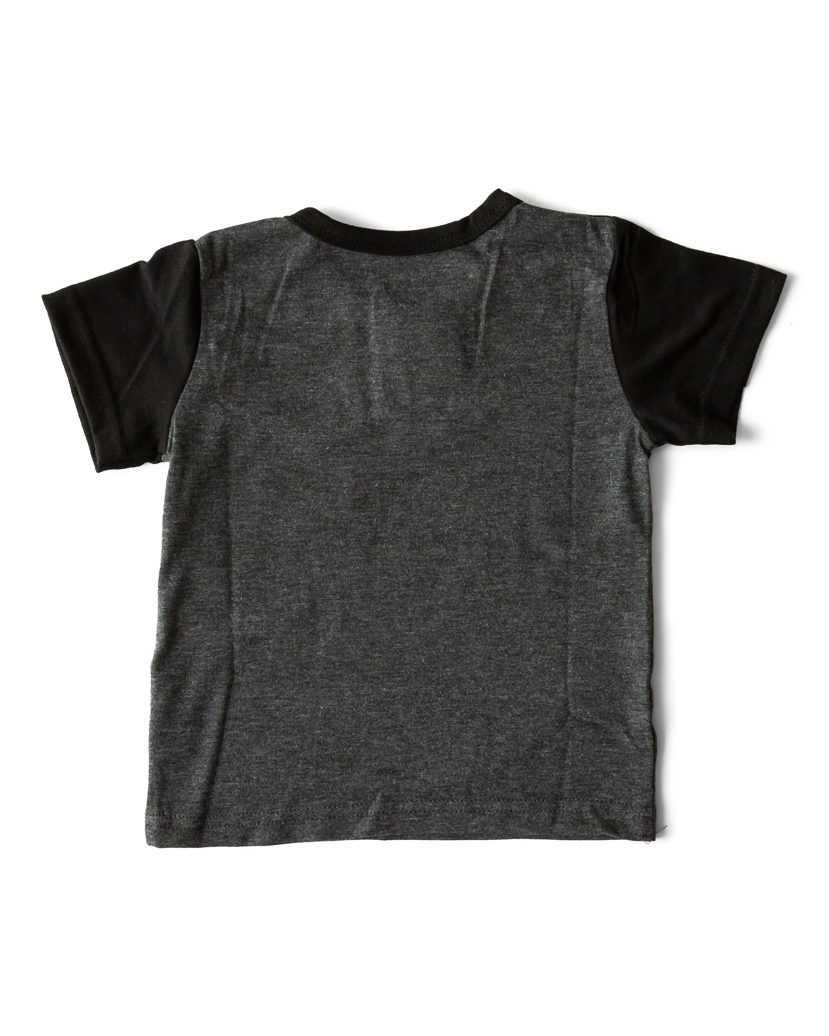 Littlest Prince Black & Charcoal Henley Shirt