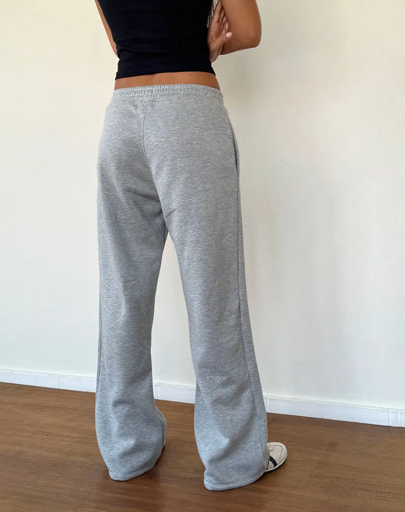 Loose Jogger in Grey Marl with M Embroidery