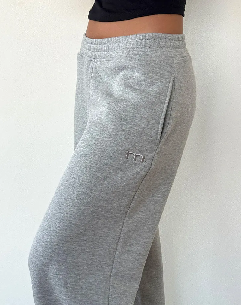 Loose Jogger in Grey Marl with M Embroidery